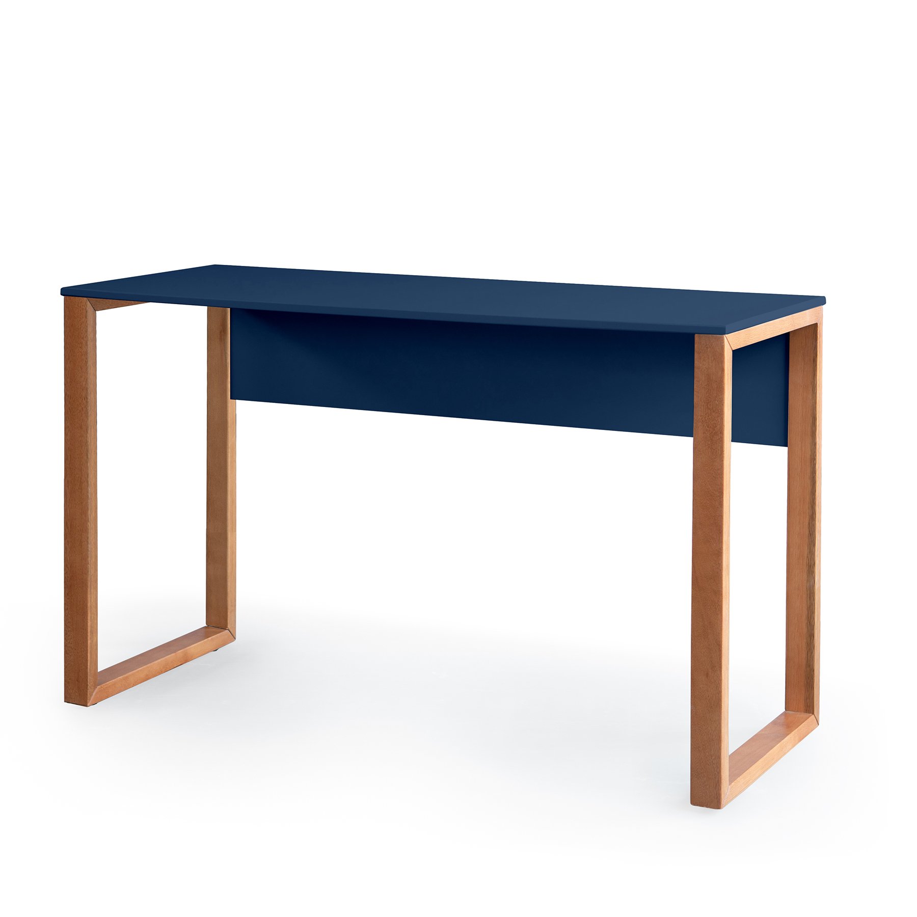 Escrivaninha Vicenza 125x46 Natural/Azul Petróleo – Sem Gavetas