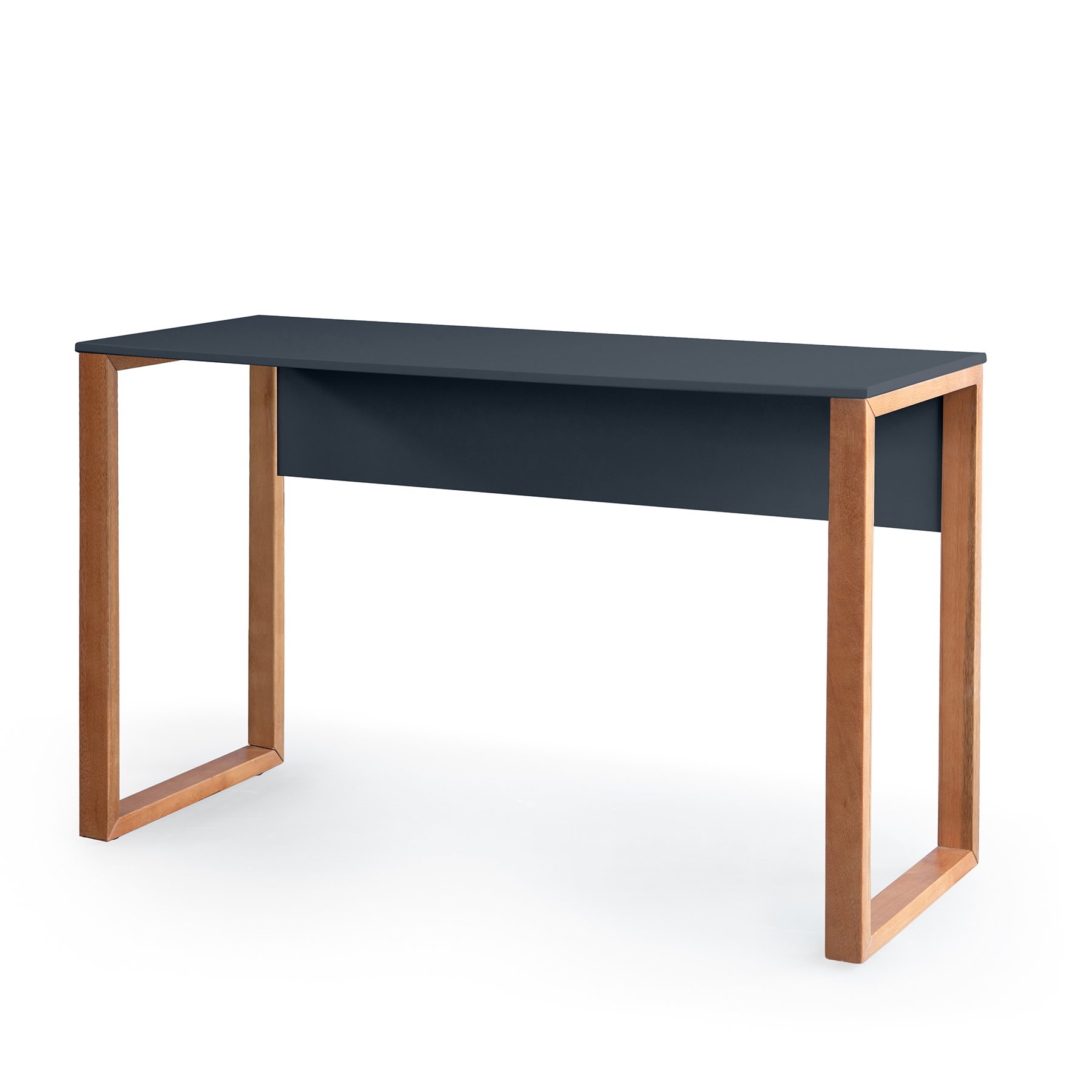 Escrivaninha Vicenza 125x46 Natural/Azul Petróleo – Sem Gavetas