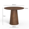 mesa de jantar redonda 100cm cinna castanho medidas