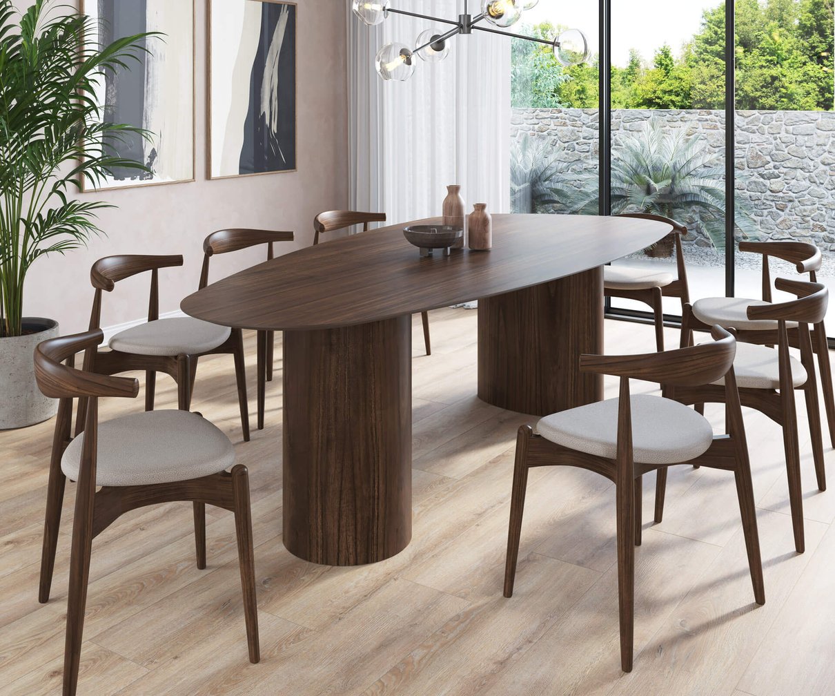 mesa de jantar organica 120x270cm castanho 1