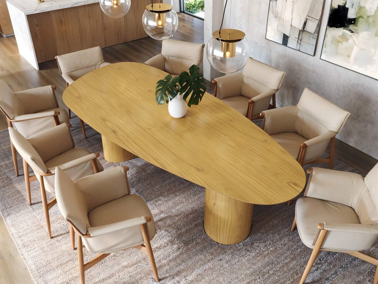 mesa de jantar organica 120x270cm damasco 2