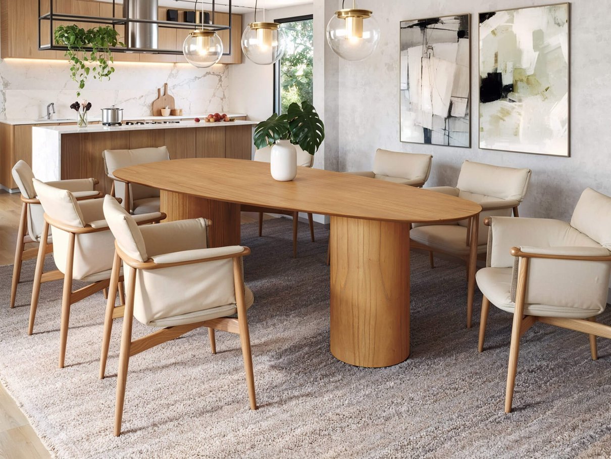 mesa de jantar organica 120x270cm mel 1