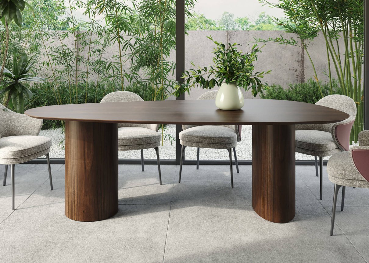 mesa de jantar organica 120x240cm castanho 1