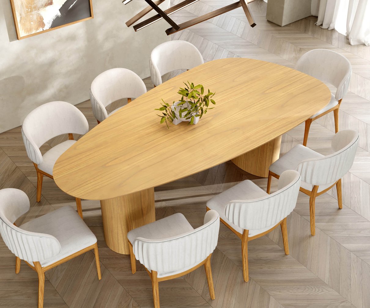 mesa de jantar organica 120x240cm damasco 2