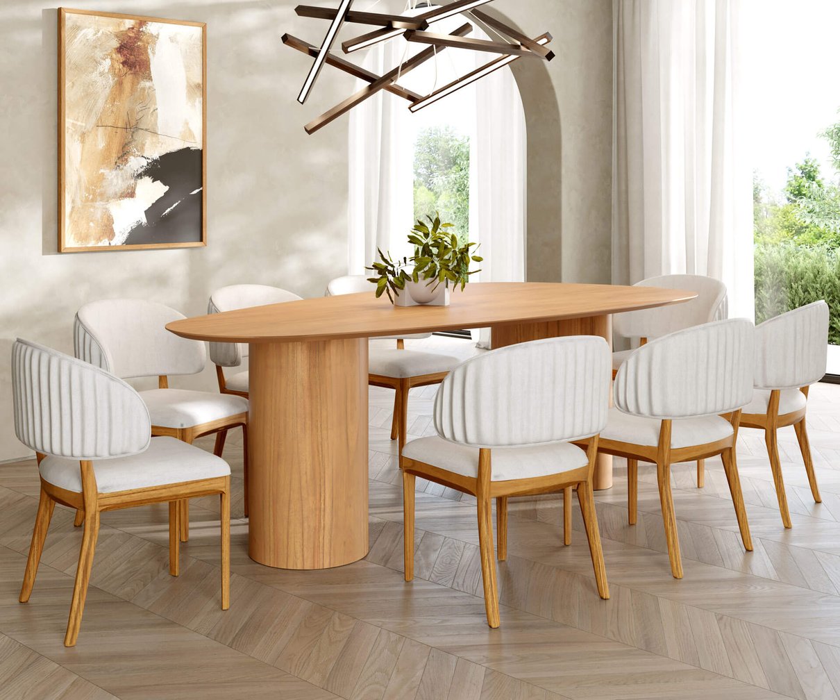 mesa de jantar organica 120x240cm mel 1