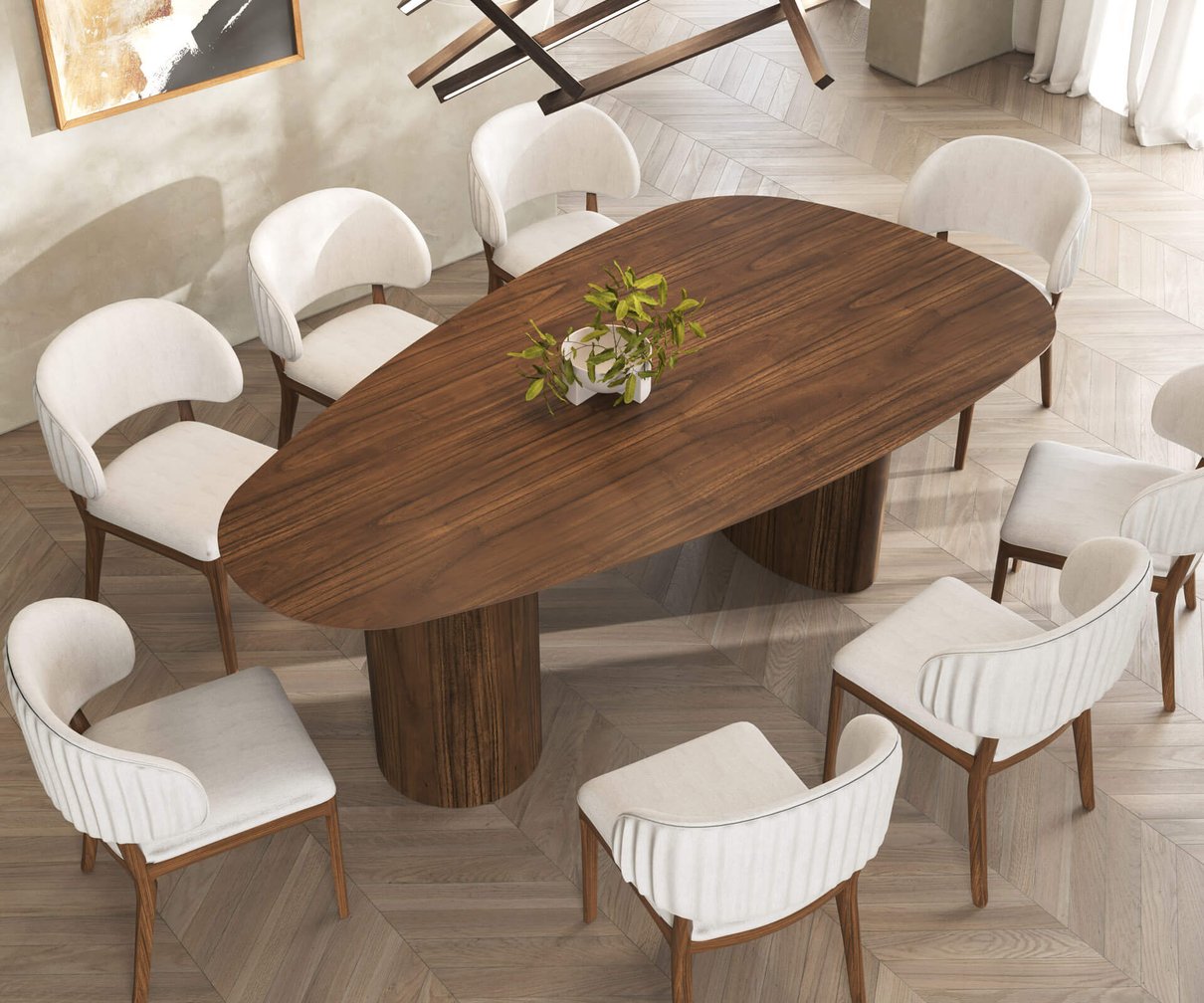 mesa de jantar organica 120x220cm castannho 2