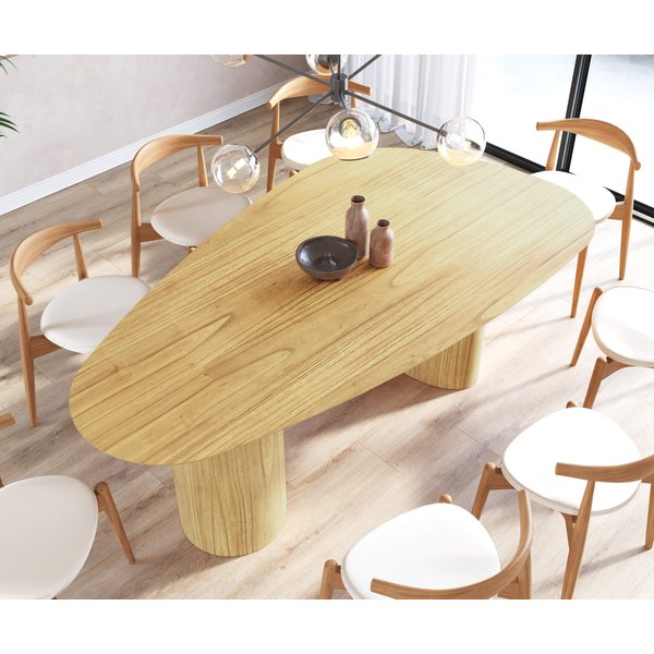 mesa de jantar organica 120x220cm damasco 2