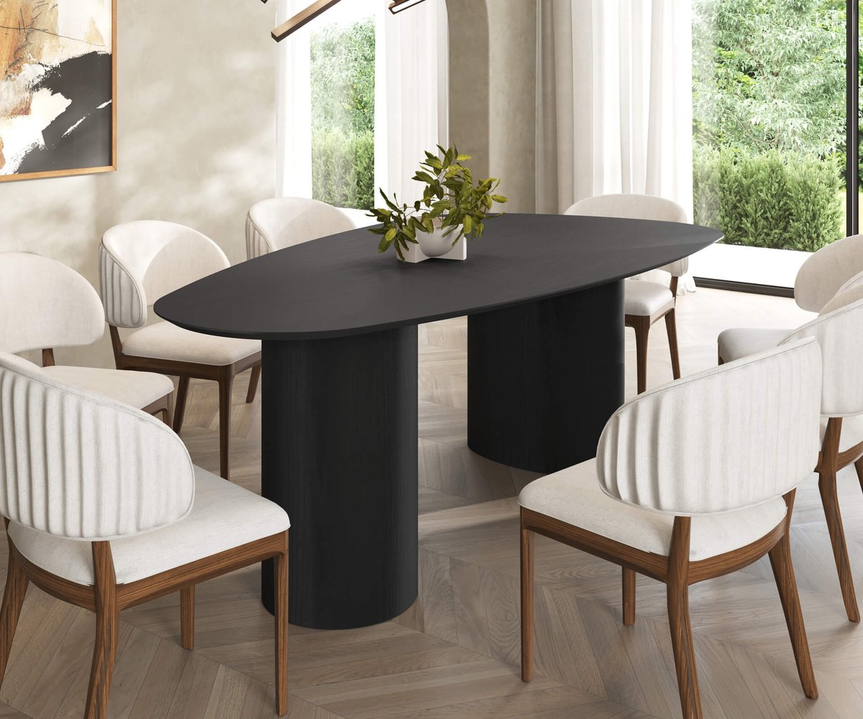 mesa de jantar organica 120x220cm ebano 1