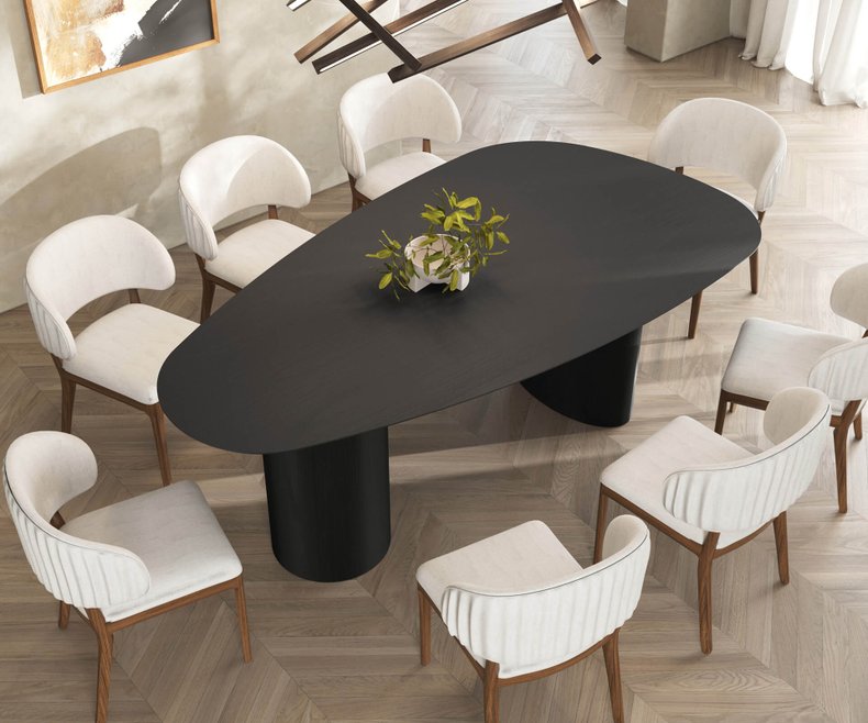 Mesa Orgânica Zaden 8 Lugares 120x220 Ébano – Madeira Jantar