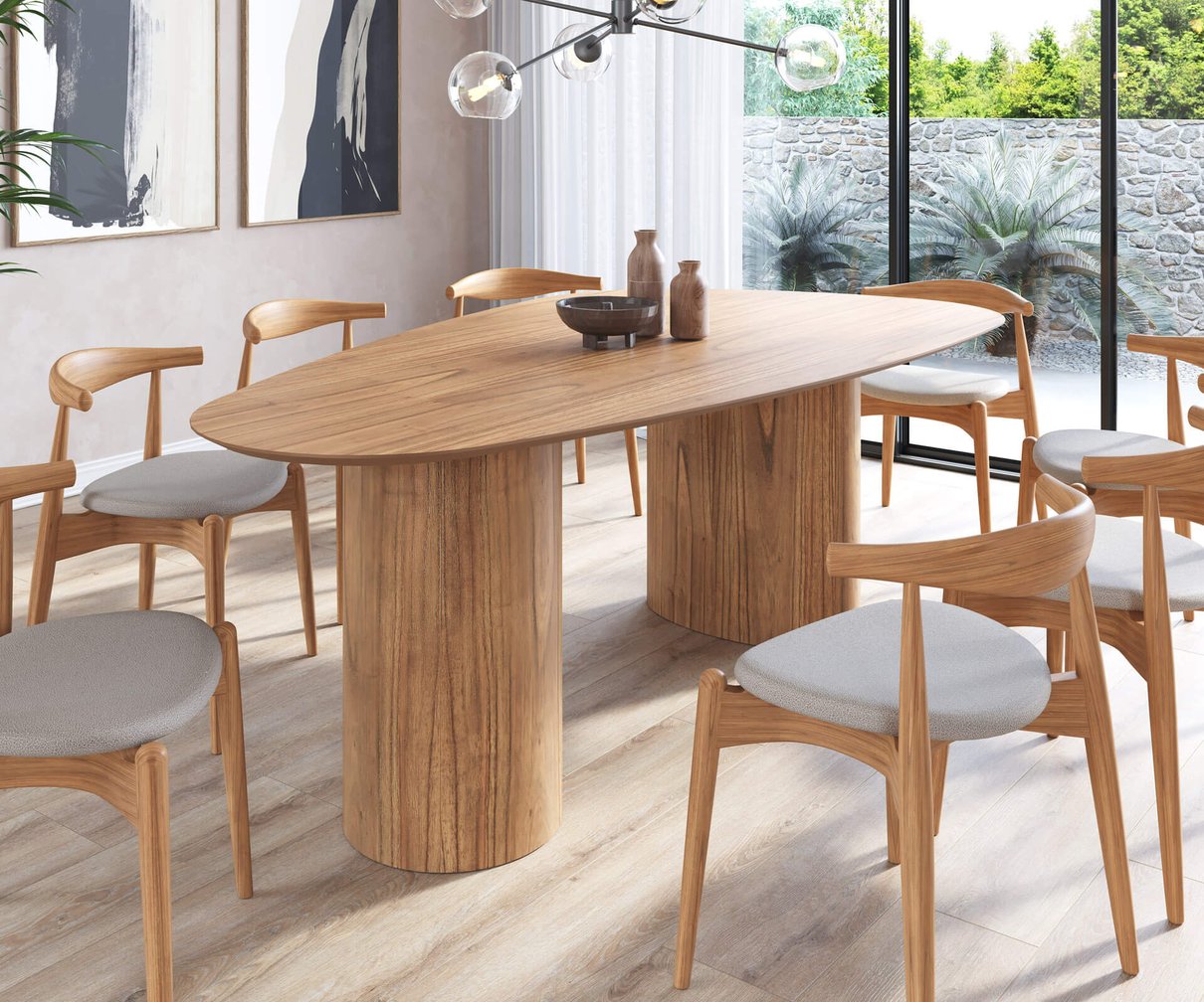 mesa de jantar organica 120x220cm mel 1