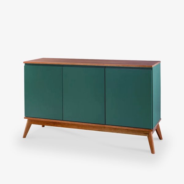 balcao buffet mezcla verde natural 3 portas madeira macica para sala jantar 2