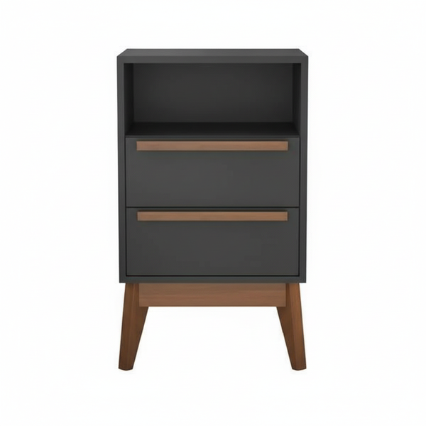 mesa de cabeceira lotus em madeira minimalista cinza chumbo 2