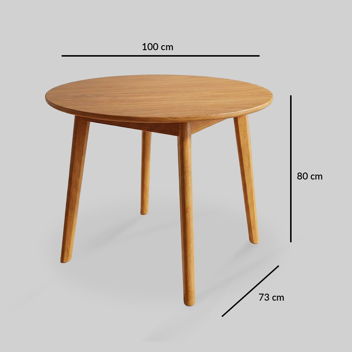 mesa de jantar redonda 100cm castanho cinna mudeso 1