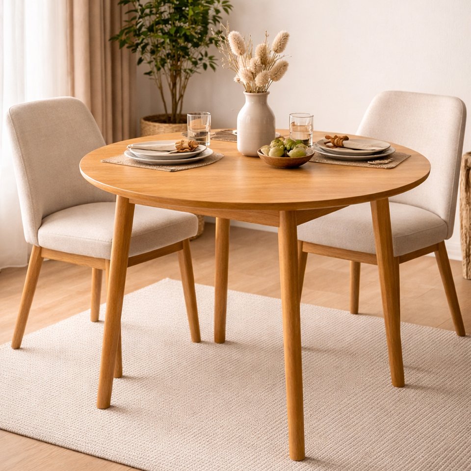 mesa de jantar redonda 100cm damasco cinna mudeso 1