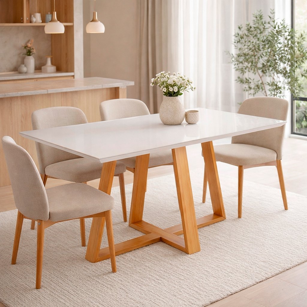 Mesa Prisma 160x90 Cappuccino/Off White – Madeira Sala Ampla